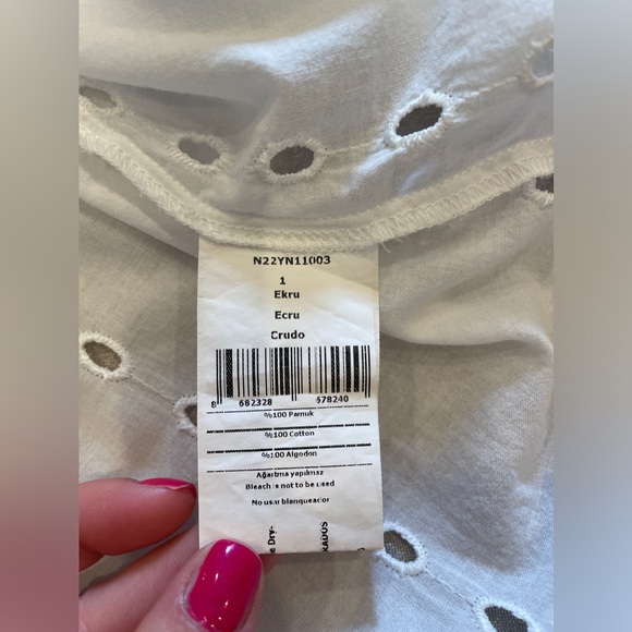 Nocturne White Embroidered Wrap Mini Dress size 1 - Picture 9 of 10